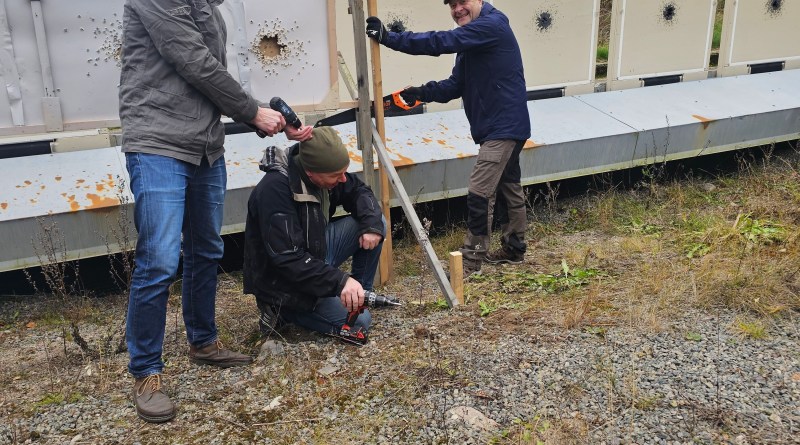 Helge Norberg, Sverre Brovoll og Tore Johansen på felt